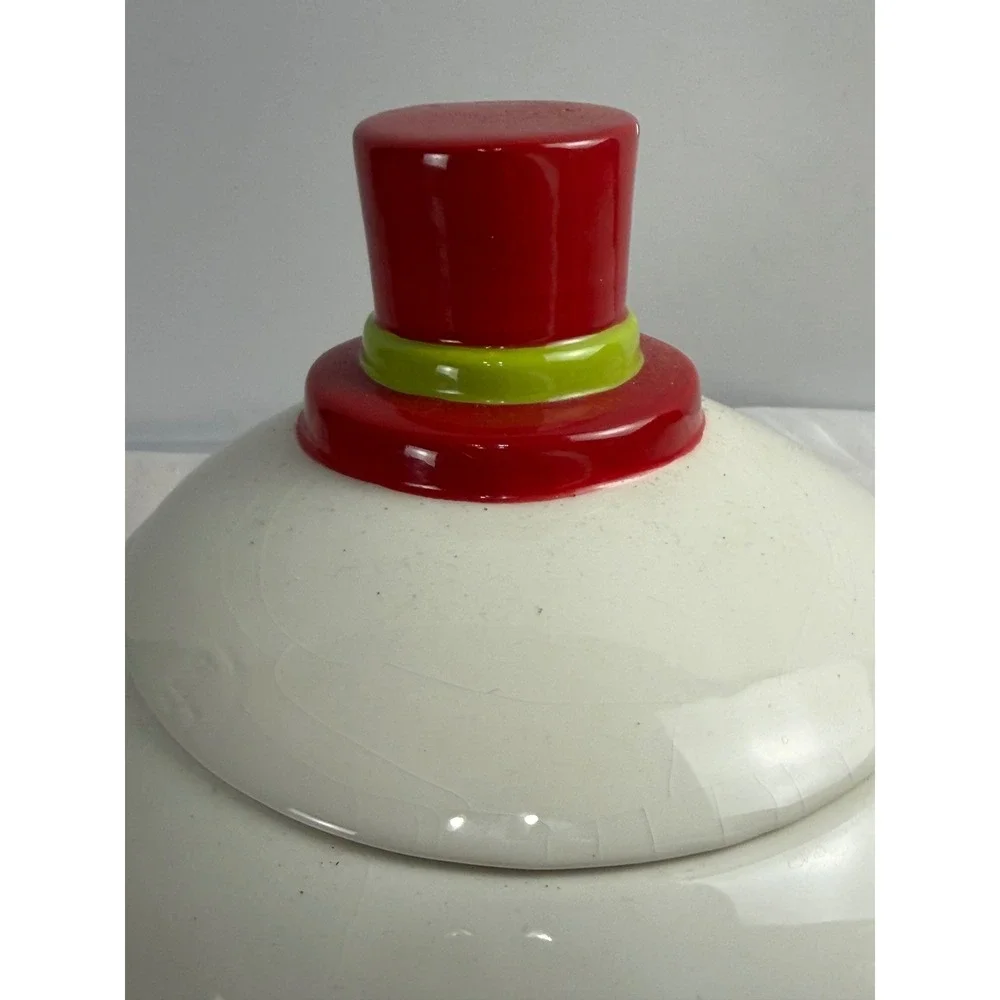 Vintage Mercuries Co Snowman Cookie Jar Christmas Ceramic Holiday Canister